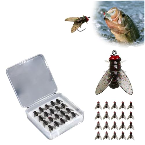 Bionic Fliegenfischköder, 20 Stück, bionischer Fliegenfischköder, kleiner Fliegenhaken, Fliegenfischen, Trockenfliegen, Barsch, Fliegenfischköder, weicher Köder, fügen Sie Fischlockstoff hinzu, von LIUZHIPENG