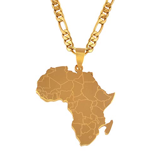 LIUZIXI Africa Map Pendant Necklaces - for Women Men African Country Map Pendant Patriotic National Chain - Unisex Trendy Charm Friendship Jewelry Party Gift,Gold LIUZIXI Africa Map Pendant Necklaces - for Women Men African Country Map Pendant Patriotic National Chain - Unisex Trendy Charm Friendship Jewelry Party Gift,Gold von LIUZIXI