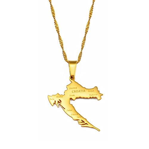 LIUZIXI Croatia Map Pendant Necklaces - Hip Hop Charm Friendship Necklaces - with City Names Croatian Country Maps Pendant for Women Men Jewelry,Gold LIUZIXI Croatia Map Pendant Necklaces - Hip Hop Charm Friendship Necklaces - with City Names Croatian Country Maps Pendant for Women Men Jewelry,Gold von LIUZIXI