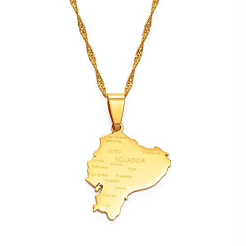 LIUZIXI Ecuador Map Pendant Necklaces - Hip Hop Charm Friendship Necklaces - with City Names Ecuadorian Country Maps Pendant for Women Men Patriotic Jewelry,Gold LIUZIXI Ecuador Map Pendant Necklaces - Hip Hop Charm Friendship Necklaces - with City Names Ecuadorian Country Maps Pendant for Women Men Patriotic Jewelry,Gold von LIUZIXI