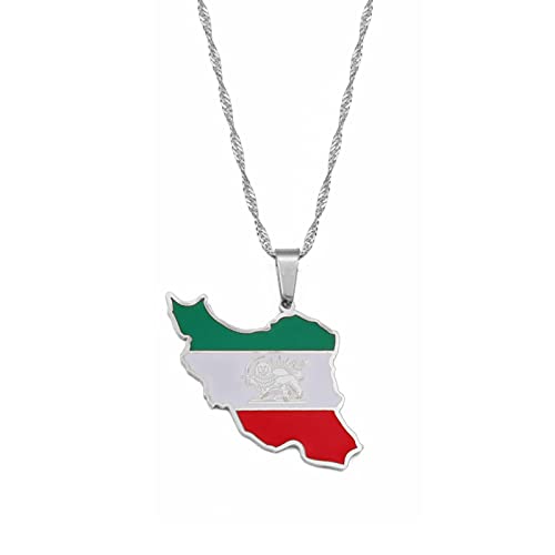 LIUZIXI Iran Map Pendant Necklace - Trendy Ethnic Iranian Country Maps National Flag Pendant - for Women Men Patriotic Charm Jewelry, Silver LIUZIXI Iran Map Pendant Necklace - Trendy Ethnic Iranian Country Maps National Flag Pendant - for Women Men Patriotic Charm Jewelry, Silver von LIUZIXI