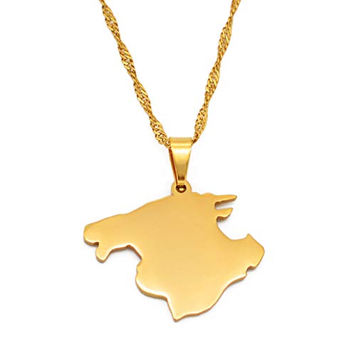 LIUZIXI Map of Mallorca Spain Pendant Necklace - Charm Polishing Spain Country Map Ethnic Symbol Pendant - for Women Men Hip Hop Friendship Jewelry Party Gift,Gold LIUZIXI Map of Mallorca Spain Pendant Necklace - Charm Polishing Spain Country Map Ethnic Symbol Pendant - for Women Men Hip Hop Friendship Jewelry Party Gift,Gold von LIUZIXI