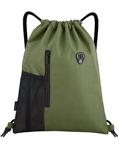LIVACASA Turnbeutel Mit Reißverschluß Innentasche Sportbeutel Hipster Gym Bag Gefüttert Rucksack Mit Verstellbar Tunnelzug Turnsack Gymsack für Damen Herren Armeegrün LIVACASA Turnbeutel Mit Reißverschluß Innentasche Sportbeutel Hipster Gym Bag Gefüttert Rucksack Mit Verstellbar Tunnelzug Turnsack Gymsack für Damen Herren Armeegrün von LIVACASA