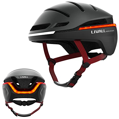 LIVALL EVO21 Smart Fahrradhelm mit Licht, Smart Helm mit Weitwinkellicht | Blinker | Bremswarnleuchte | Sturzerkennung, Fahrradhelme für Männer und Frauen, Fahrradhelm für Stadtpendler von LIVALL