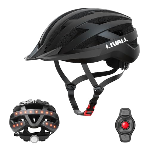 Smart Fahrradhelm mit LED Rücklicht und Blinker, Bluetooth Fahrradhelm mit drahtloser Fernbedienung, SOS-Warnung und eingebautem Mikrofon und Lautsprecher, Erwachsene Herren und Damen, Schwarz Smart Fahrradhelm mit LED Rücklicht und Blinker, Bluetooth Fahrradhelm mit drahtloser Fernbedienung, SOS-Warnung und eingebautem Mikrofon und Lautsprecher, Erwachsene Herren und Damen, Schwarz von LIVALL