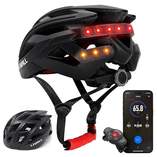 Livall BH60SEPLUS 2018 Smart-Bike-Bluetooth-Helm mit kabelloser Lenkerfernbedienung, Schwarz von LIVALL