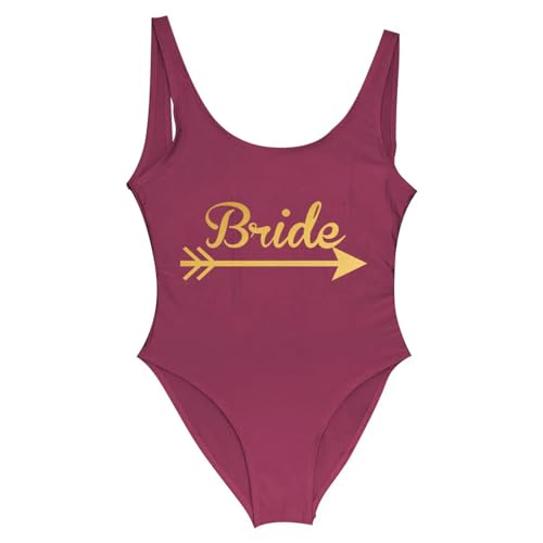 LIWENS Bikini Braut Frauen EIN Stück Badeanzug Braut Badeanzüge Braut Hochzeit Flitterwochen Strandwege Junggeselle Bachelorette Party-braut6-l von LIWENS