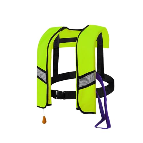 Aufblasbare Schwimmweste für Wassersport Haltbare Schwimmhilfe mit Hohem Auftrieb Wiederverwendbare Rettungsweste mit Reflexstreifen und Rettungspfeife für Surfen und Frachtschiffe(Color:Fluorescent g von LIXQQS