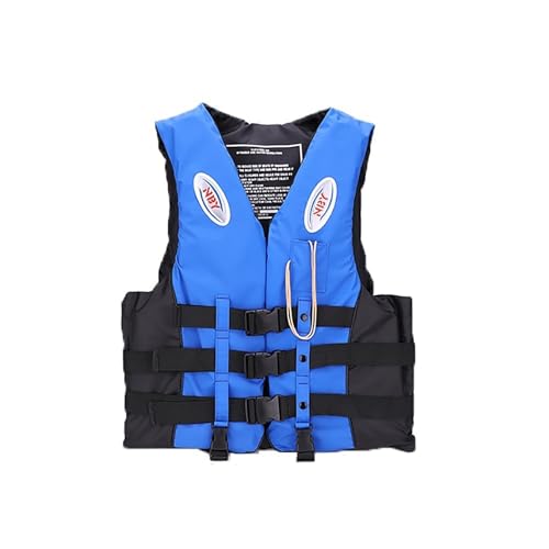 Unisex Rettungsweste Hohe Auftrieb Schwimmweste Wassersicherheitsweste mit Notfallpfeife und Reflektoren Einfach zu Tragen Ideal für Segeln Kajakfahren Bootfahren und SUP(Blue,3XL) von LIXQQS