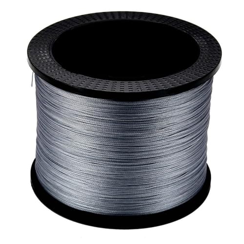 Angelschnur 12 Stränge Angelschnur 500M/100M/300/1000M Geflochtener PE Starker Draht Multifilament Langlebiger Meer-Salzwasser-Draht(X12 Strand Gray,1000M-0.37MM-80LB) von LIZHAYG