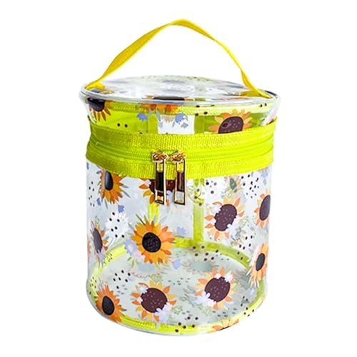 Durchsichtige Tasche Tragbarer Make-up-Taschen-Organizer, wasserdichte PVC-Reißverschlusstasche, Kosmetiktasche mit Blumenmuster, transparente PVC-Tragetasche, Kosmetiktasche, Waschaufbewahrung(As sho von LIZHAYG