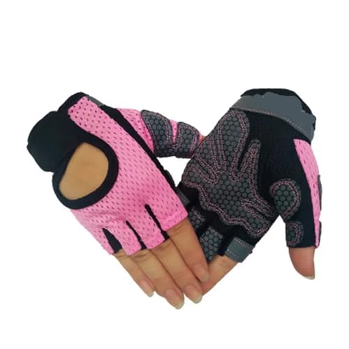 LIZHAYG Gym Handschuhe 1 Paar Männer Frauen Gym Halbfinger Sport Fitness Übung Training Handgelenk Handschuhe Anti-Rutsch Widerstand Gewichtheben Handschuhe(Pink,M) von LIZHAYG