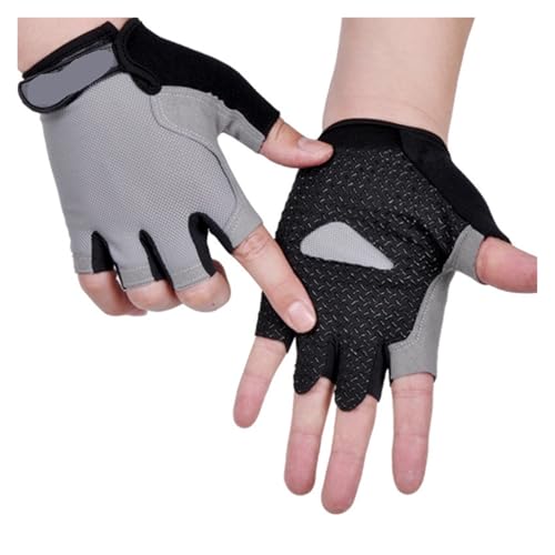 LIZHAYG Gym Handschuhe Fitnesshandschuhe for Männer und Frauen, Gewichtheben, Fitnesstraining, Rutschfester Handflächenschutz, atmungsaktiv, Fingerlose Fahrradhandschuhe(Grey,S) von LIZHAYG