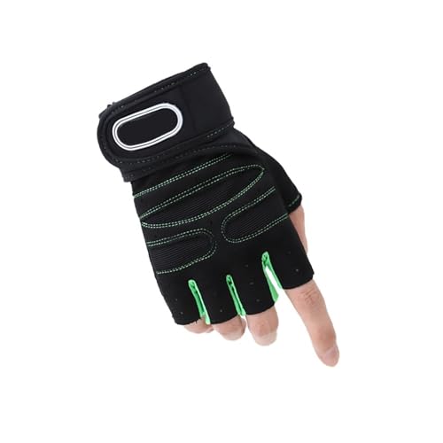 LIZHAYG Gym Handschuhe Fitnessstudio Fitness Schwergewichts-Trainingshandschuhe Männer Frauen Bodybuilding Halbfinger rutschfeste Handschuhe Handgelenkstütze Gewichtheben Sport(Green,XL) von LIZHAYG