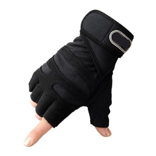 LIZHAYG Gym Handschuhe Gewichtheben Gym Männer Handschuhe Fitness Anti-Rutsch Hantel Anti-Schock Halbfinger Bodybuilding Training Sport Radfahren Frauen Handschuh(Black,M) von LIZHAYG