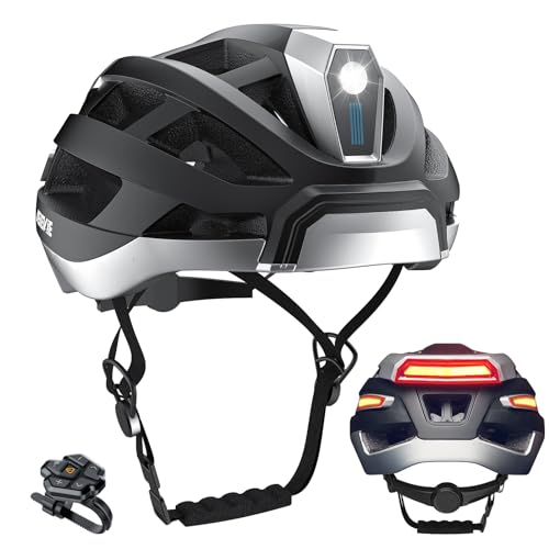 Fahrrad Smart Cycling Helm mit Bluetooth Kopfhörer, Scheinwerfer + Rücklicht Warnblinker - für E-Bikes, Roller, Pendler, Mountainbike, CPSC,FCC. von LIZVIE
