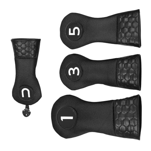 4Pcs Golfplätze Club Abdeckungen PU Golfplätze Eisen Headcover Golfplätze Club Head Covers Geschenke Männer Frauen Golfplätze Fahrer Golfplätze Putter Abdeckungen von LIbgiubhy