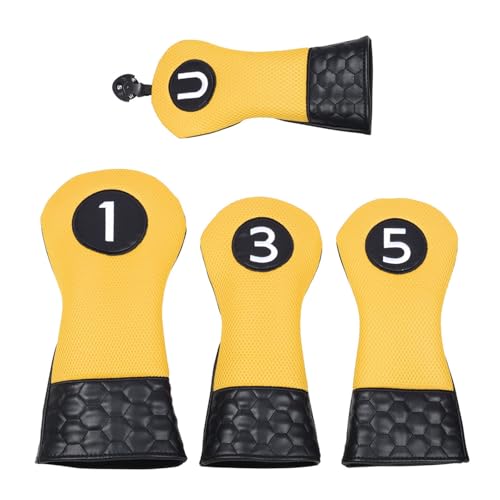 4Pcs Golfplätze Club Abdeckungen PU Golfplätze Eisen Headcover Golfplätze Club Head Covers Geschenke Männer Frauen Golfplätze Fahrer Golfplätze Putter Abdeckungen von LIbgiubhy