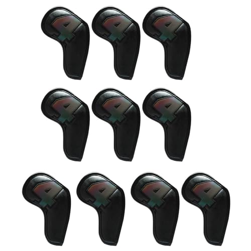 LIbgiubhy 10 Stück PU Leder Golfschläger Headcover Schutzhüllen Imprägniert Golfplätze Iron Head Covers Rod Head Cases Zubehör LIbgiubhy 10 Stück PU Leder Golfschläger Headcover Schutzhüllen Imprägniert Golfplätze Iron Head Covers Rod Head Cases Zubehör von LIbgiubhy