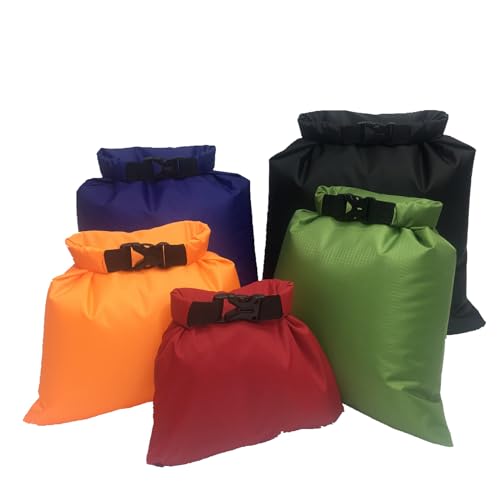 LIbgiubhy 5 wasserdichte Trockensäcke mit Roll-Top, für Reisen, Boote, einfach zu verwenden, Verschiedene Farben von LIbgiubhy