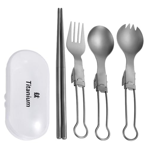 LIbgiubhy Outdoor Metall Geschirr Klapp Camping Besteck Set Gabel Löffel Essstäbchen Reise Utensilien Für Picknicks Freien Essen von LIbgiubhy