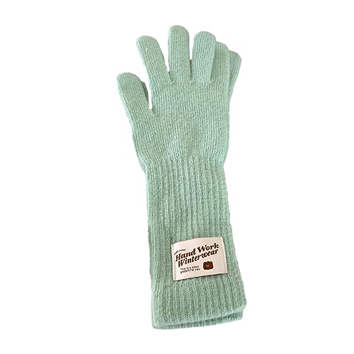 LIbgiubhy Winter-Strickhandschuhe mit verlängertem Handgelenk, volle Finger-Handschuhe, dick, Outdoor, Radfahren, Skifahren, hält warm von LIbgiubhy