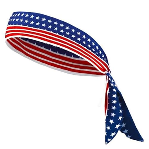Sport-Bandana mit USA-Flaggen, für Damen und Herren, schweißableitendes Stirnband für Training, Laufen, Fußball Sport-Bandana mit USA-Flaggen, für Damen und Herren, schweißableitendes Stirnband für Training, Laufen, Fußball von LIbgiubhy