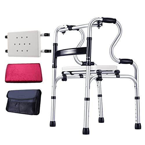 Klappbarer Gehhilfe für Senioren, leichte Mobilitätshilfe mit Griffen für Behinderte, höhenverstellbare Gehhilfe für ältere Menschen mit Sitz, E Star of Light von LIsIHa