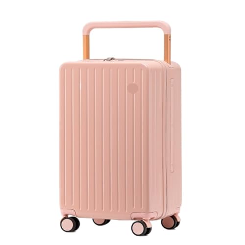 LJSPTU Koffer Breiter Trolley-Koffer, Passwort-Koffer for Damen, 20-Zoll-Herrenkoffer mit Universalrad, Trolley-Koffer Suitcase (Color : Pink, Size : 26in) von LJSPTU
