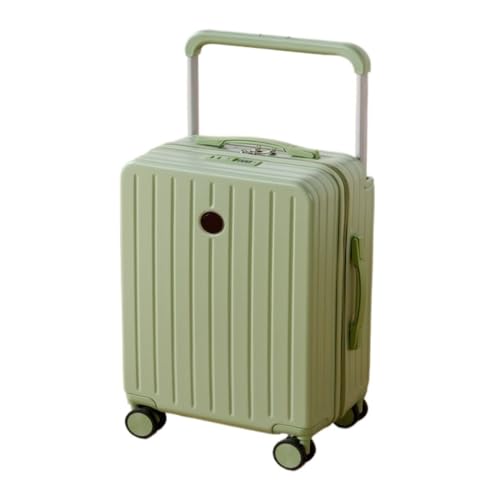 LJSPTU Koffer Breites Trolley-Gepäck for Herren und Damen, 20-Zoll-Boarding-Koffer, Neue geräuschlose Universal-Radgepäck-Codebox Suitcase (Color : Green, Size : 22in) von LJSPTU