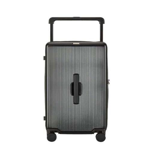 LJSPTU Koffer Koffer-Trolley, robust und langlebig, verdickter Koffer, Passwort-Ledertasche, Universalräder Suitcase (Color : Black, Size : 20in) von LJSPTU