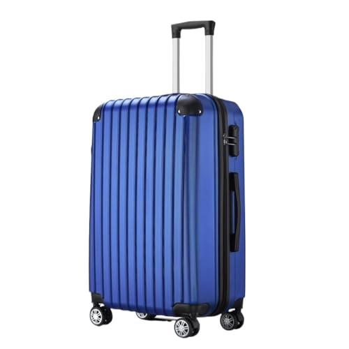 LJSPTU Koffer Koffer mit Frontöffnung, geräuschloser Universal-Rollen-Boarding-Koffer, 24-Zoll-Trolley-Koffer mit Passwortschloss Suitcase (Color : Blue, Size : 28in) von LJSPTU