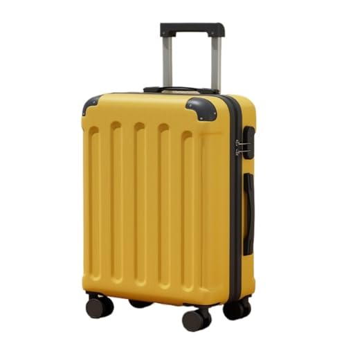 LJSPTU Koffer Passwort Boarding Koffer Trolley Koffer Koffer Tasche Männer Und Frauen Universal Rad 22 Zoll Langlebig Suitcase (Color : Yellow, Size : 26in) von LJSPTU