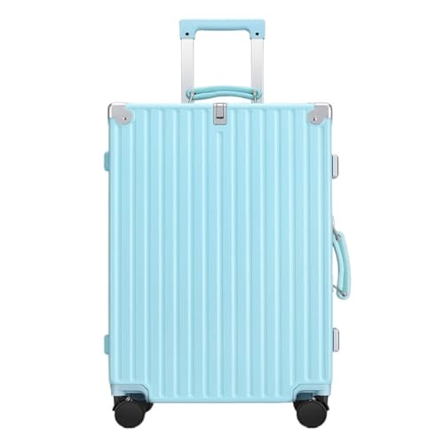 LJSPTU Koffer Retro Trolley Case Universal Rad Aluminium Rahmen Gepäck 20 Zoll Boarding Case Herren Gepäck Damen Suitcase (Color : Blue, Size : 20in) von LJSPTU
