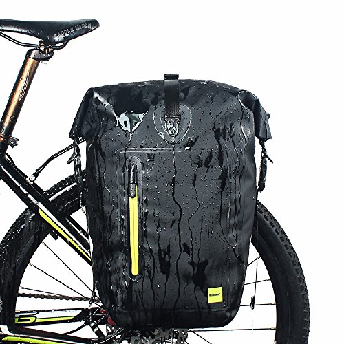 LKN 25L wasserdichte einseitige Fahrradtasche für den hinteren Fahrradträger, grün von LKN