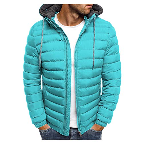 Angebote, Herren Jacke Basic Übergangsjacke Warm Winterjacke Casual Steppjacke Daunenjacken Mit Kapuze Outdoor Arbeitsjacke Softshelljacke Für Herren Herbst Winter 002 Hellblau L von LKRSEEF