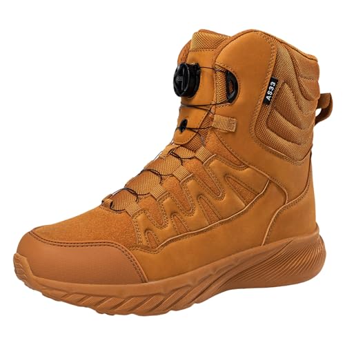 Black Friday Angebote, 2024 Herren-Kampfstiefel Mit Verstellbarem Knopf Und Spitze, Bequem, Dicke Sohle, Für Den Winter Arbeitsschuhe Winter Boots Men Orange 43 von LKRSEEF