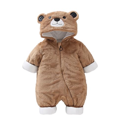 Black Friday Baby Zubehör Kleidung Wollwalk Overall Baby Neu Unisex Baby Romper Junge Cute Baby Overall Mädchen Warm Fleece Strampler mit Kapuze Winter Schneeanzüge 0-24 Monate 07 Kaffee 80 von LKRSEEF