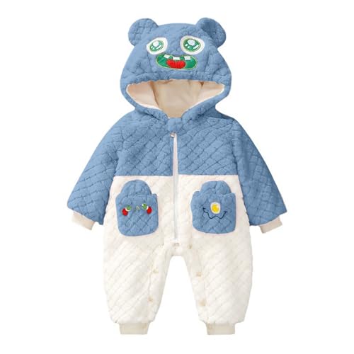 Black Friday Baby Zubehör Kleidung Wollwalk Overall Baby Neu Unisex Baby Romper Junge Cute Baby Overall Mädchen Warm Fleece Strampler mit Kapuze Winter Schneeanzüge 0-24 Monate 09 Blau 100 von LKRSEEF