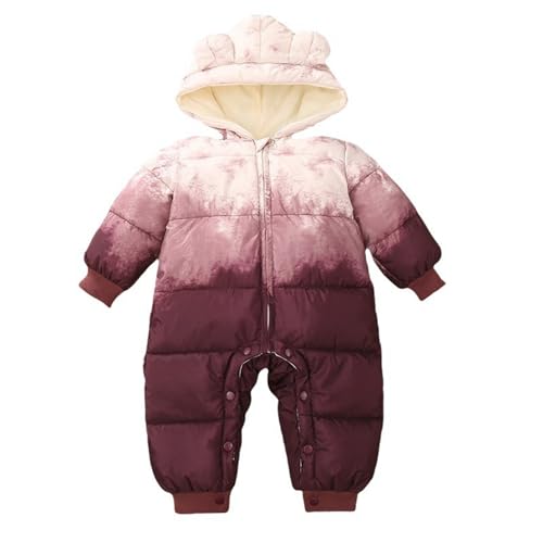 Halloween Kostüm Baby Black Friday Deals 2024 Unisex Baby Overall Kostüm Junge Cute Baby Romper Mädchen Warm Fleece Strampler mit Kapuze 0-24 Monate Kinder Winter Schneeanzüge 05 Rot 73 von LKRSEEF