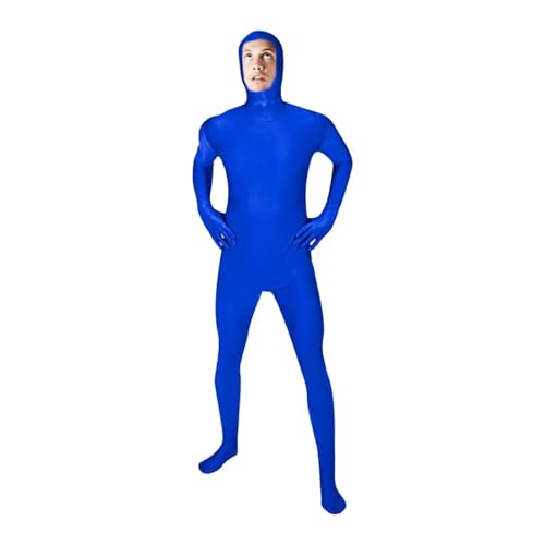 Halloween Kostüm Kinder, Ninja-Strumpfhose, Unsichtbarer Mann, Mann In Schwarz Auf Der Bühne, Halloween Kostüm Damen & Herren, Halloween Kostüm Mädchen, Halloween Deko Blue 170 cm von LKRSEEF