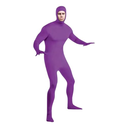 Halloween Kostüm Kinder, Ninja-Strumpfhose, Unsichtbarer Mann, Mann In Schwarz Auf Der Bühne, Halloween Kostüm Damen & Herren, Halloween Kostüm Mädchen, Halloween Deko Purple 170 cm von LKRSEEF