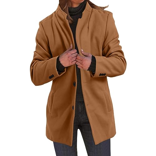 Kurzmantel Damen, Mehrere Stile Mantel Damen Herbst Damen-Mäntel Windbreaker Damen Windjacke Damen Winddicht Atmungsaktiv Leichte Outdoorjacke Herbst Übergangsjack 09 Khaki S von LKRSEEF