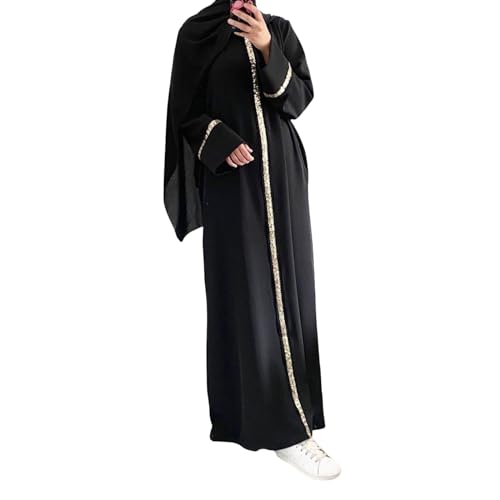 LKRSEEF Damen Muslimische Kleidung 06 Schwarz XL Muslimische Anzug Islamische Ramadan Kaftan Gebetskleidung für Frauen Pray niqab gebetskleid mekka Einteiler Maxi Kleid امازون ferace namazlik Muslim von LKRSEEF