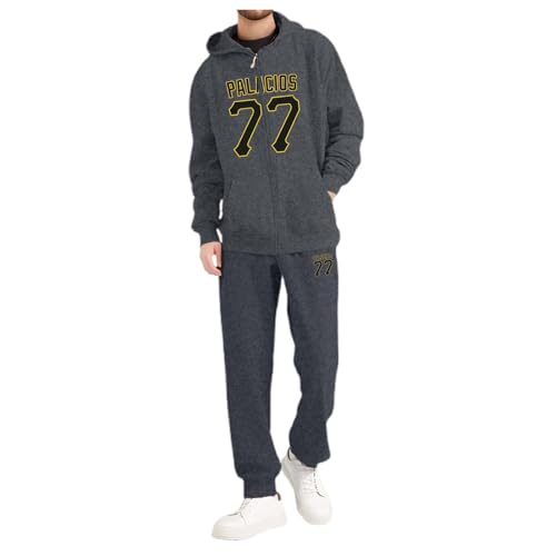 LKRSEEF Jogginganzug Herren, Trainingsanzug Mit Basketballstar Nummern Print Hausanzug Für Herren Gym Warm Tracksuit 02 Dunkelgrau S von LKRSEEF