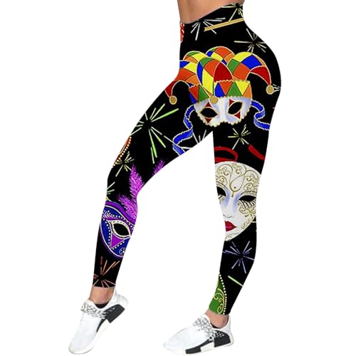 LKRSEEF Scrunch Butt Leggings Damen, Bunt Bedruckte Modische High Waist Booty Lifting Po Push Up Gym Sporthose Seamless Yogahose 01 Weiß XXL von LKRSEEF