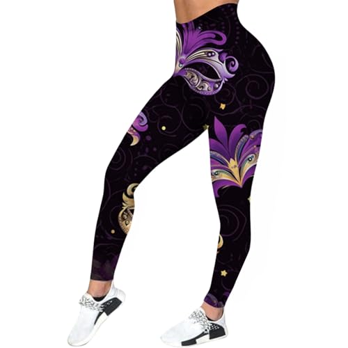 LKRSEEF Scrunch Butt Leggings Damen, Bunt Bedruckte Modische High Waist Booty Lifting Po Push Up Gym Sporthose Seamless Yogahose 04 Schwarz XXL von LKRSEEF