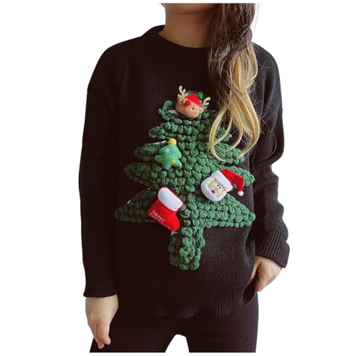 Mantel Damen, Dutzende Stile Weihnachtspullover Damen Pullover & Strickjacken Für Damen Herbst Outfit Strickpullover Damen Langarm Pulli Damen Ugly Christmas Sweater Damen 17 Schwarz L von LKRSEEF