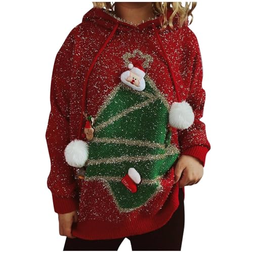 Prime, Christmas Pullover Damen, Dutzende Stile Weihnachtspullover Damen Pullover & Strickjacken Für Damen Herbst Outfit Strickpullover Damen Langarm Pulli Damen Ugly Christmas Sweater Damen 06 Rot M von LKRSEEF