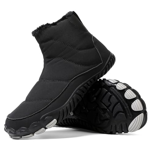 Sportschuhe Herren, 2024 Kältebeständige Baumwollschuhe Outdoor Winterstiefel Gefüttert Schneestiefel Winterschuhe Herren Barfußschuhe Damen Winter Schwarz 47 von LKRSEEF